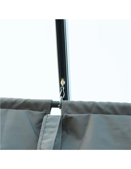 Outsunny 3 x 2m Metal Outdoor Pergola with Retractable Roof, Outdoor Gazebo Canopy Shelter with Drainage Holes for Garden, Patio