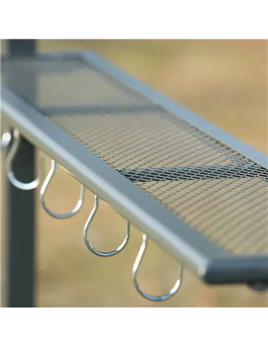 Outsunny 2.2 x 1.4m BBQ Shelter, Outdoor Grill Gazebo Canopy with Shelves, Hanging Hooks, and Metal Frame, for Garden Patio Back