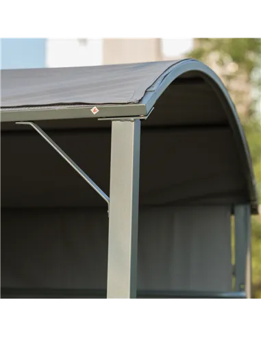 Outsunny 2.2 x 1.4m BBQ Shelter, Outdoor Grill Gazebo Canopy with Shelves, Hanging Hooks, and Metal Frame, for Garden Patio Back