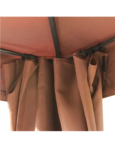 Outsunny 3 x 4m Garden Gazebo, Double Roof Marquee Canopy Shelter with Sidewalls, Solid Steel Frame for Garden, Lawn, Backyard a