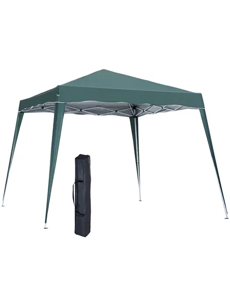Outsunny 3 M x 3 M Base/ 2.5 M x 2.5 M Top Pop Up Gazebo with Carry Bag, Height Adjustable Slant Leg Party Tent Instant Event Sh