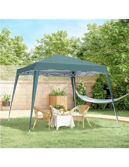 Outsunny 3 M x 3 M Base/ 2.5 M x 2.5 M Top Pop Up Gazebo with Carry Bag, Height Adjustable Slant Leg Party Tent Instant Event Sh