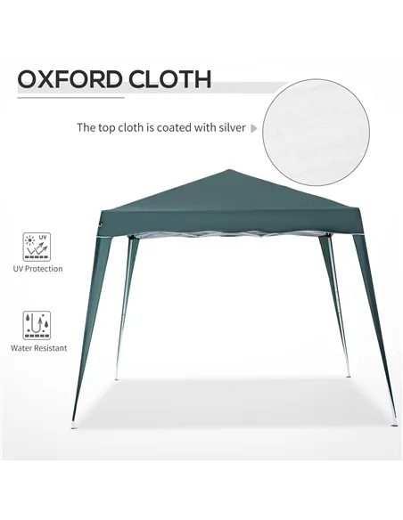Outsunny 3 M x 3 M Base/ 2.5 M x 2.5 M Top Pop Up Gazebo with Carry Bag, Height Adjustable Slant Leg Party Tent Instant Event Sh