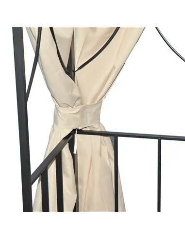 Outsunny 3 x 3 m Garden Gazebo Double Roof Marquee Patio Wedding Party Tent Canopy Shelter with Sidewalls, (Beige)