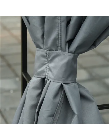 Outsunny 3 x 3 m Garden Gazebo Double Roof Marquee Patio Wedding Party Tent Canopy Shelter with Sidewalls, (Dark Grey)