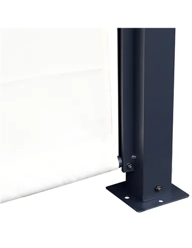 Outsunny Metal Pergola With Canopy Retractable Pergola Canopy 3Lx3Wx2.3H m Garden Gazebo Party Tent Sun Shelter Cover - Cream Wh