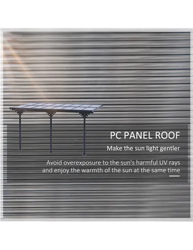 Outsunny 4.35 x 3m Outdoor Patio Gazebo Pergola, Retractable Pergola Canopy Aluminum Post & PC Roof,  Grey