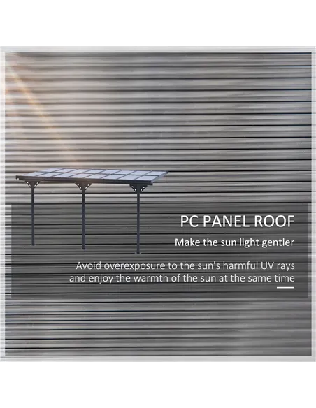 Outsunny 4.35 x 3m Outdoor Patio Gazebo Pergola, Retractable Pergola Canopy Aluminum Post & PC Roof,  Grey