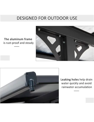 Outsunny 4.35 x 3m Outdoor Patio Gazebo Pergola, Retractable Pergola Canopy Aluminum Post & PC Roof,  Grey