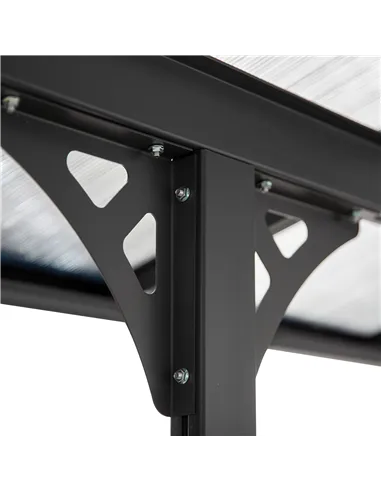 Outsunny 4.35 x 3m Outdoor Patio Gazebo Pergola, Retractable Pergola Canopy Aluminum Post & PC Roof,  Grey