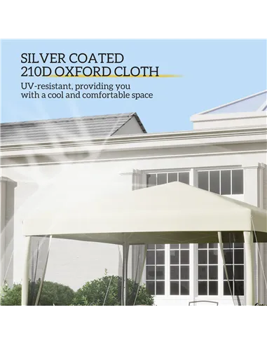 Outsunny 3 x 3(m) Pop Up Gazebo with 4 Mesh Sides and Carry Bag, Height Adjustable Party Canopy Tent, Portable Garden Outdoor