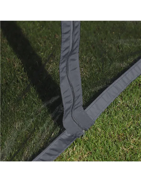 Outsunny 3 x 4m Aluminium Garden Gazebo, Marquee Canopy Shelter Pavilion Party Tent with Nets and Curtains for Garden and Deck, 