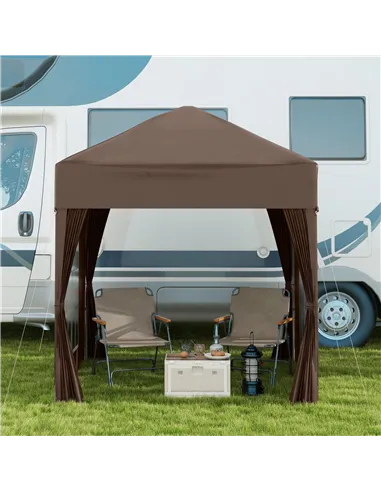 Outsunny 2 x 2 m Garden Pop Up Gazebo, Wedding Party Tent Marquee, Water Resistant Awning Canopy with Sidewalls, Windows, Carry 