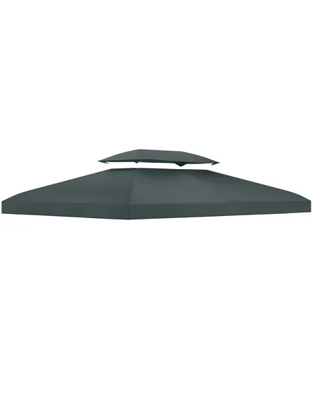 Outsunny Gazebo Roof Replacement, for 3 x 4m Frames - Grey