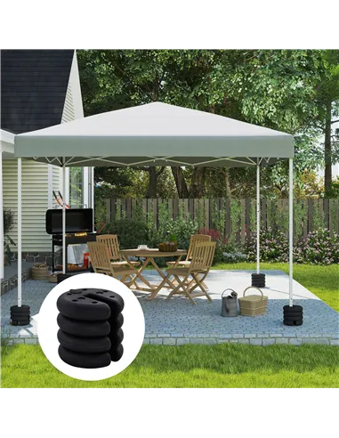 Outsunny Pop up Canopy Weight Set of 4, Heavy Duty Sand Fillable Tent Leg Weights for Marquee Party Tent Canopy, Total 20kg
