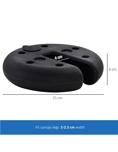 Outsunny Pop up Canopy Weight Set of 4, Heavy Duty Sand Fillable Tent Leg Weights for Marquee Party Tent Canopy, Total 20kg