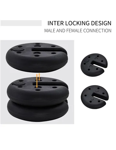 Outsunny Pop up Canopy Weight Set of 4, Heavy Duty Sand Fillable Tent Leg Weights for Marquee Party Tent Canopy, Total 20kg