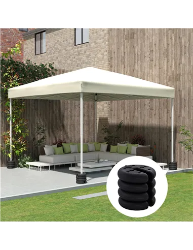 Outsunny Pop up Canopy Weight Set of 4, Heavy Duty Sand Fillable Tent Leg Weights for Marquee Party Tent Canopy, Total 20kg