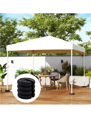 Outsunny Pop up Canopy Weight Set of 4, Heavy Duty Sand Fillable Tent Leg Weights for Marquee Party Tent Canopy, Total 20kg