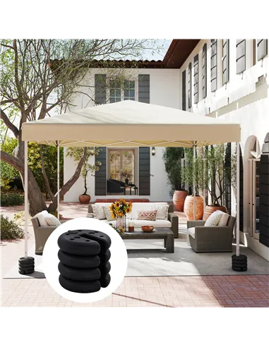 Outsunny Pop up Canopy Weight Set of 4, Heavy Duty Sand Fillable Tent Leg Weights for Marquee Party Tent Canopy, Total 20kg