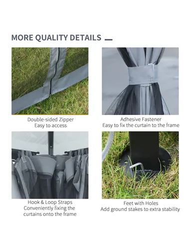 Outsunny 3m x 3m Hardtop Metal Frame Mesh Draped Gazebo Black