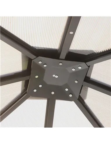 Outsunny 3m x 3m Hardtop Metal Frame Mesh Draped Gazebo Black