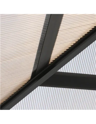 Outsunny 3m x 3m Hardtop Metal Frame Mesh Draped Gazebo Black