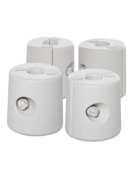 Outsunny 4 Pack 36 kg Gazebo Weights, Canopy Tent Weights with Rapid Clip, Gazebo Leg Weights Fill with Sand or Water, White