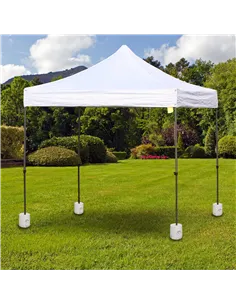 Outsunny 4 Pack 36 kg Gazebo Weights, Canopy Tent Weights with Rapid Clip, Gazebo Leg Weights Fill with Sand or Water, White 2
