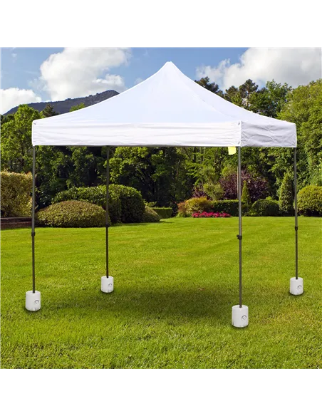 Outsunny 4 Pack 36 kg Gazebo Weights, Canopy Tent Weights with Rapid Clip, Gazebo Leg Weights Fill with Sand or Water, White