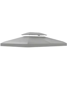Outsunny Gazebo Roof Replacement, for 3 x 4m Frames - Light Grey