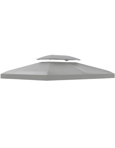 Outsunny Gazebo Roof Replacement, for 3 x 4m Frames - Light Grey