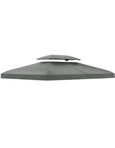 Outsunny Gazebo Roof Replacement, for 3 x 4m Frames - Grey