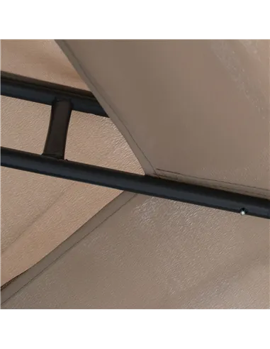 Outsunny Outdoor Gazebo, 2-tier Roof W/Netting, 295L x 295W x 263Hcm-Taupe