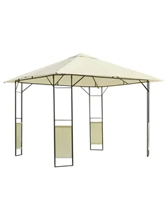 Outsunny 3 x 3 Meters Patio Garden Metal Gazebo Marquee Steel Frame with Canopy Awning Tent Water Resistant Cream