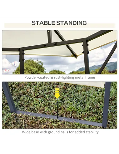 Outsunny 3 x 3 Meters Patio Garden Metal Gazebo Marquee Steel Frame with Canopy Awning Tent Water Resistant Cream