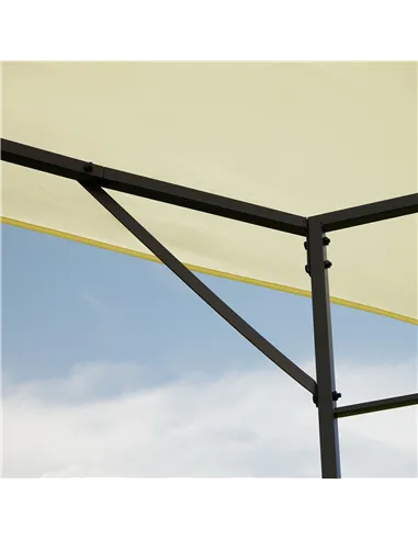 Outsunny 3 x 3 Meters Patio Garden Metal Gazebo Marquee Steel Frame with Canopy Awning Tent Water Resistant Cream