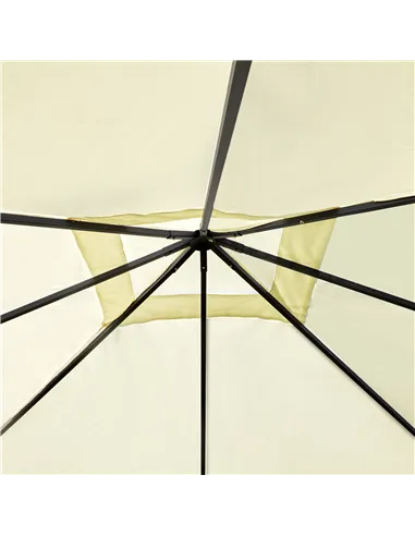 Outsunny 3 x 3 Meters Patio Garden Metal Gazebo Marquee Steel Frame with Canopy Awning Tent Water Resistant Cream