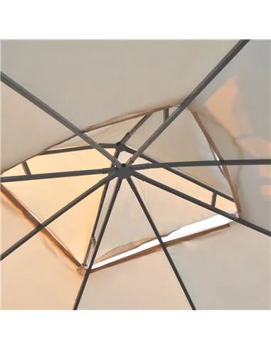 Outsunny 3(M)x3(M) Garden Gazebo Double Top Outdoor Canopy Patio Event Party Wedding Tent Backyard Sun Shade with Netting - Crea