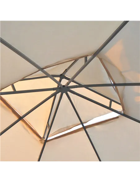 Outsunny 3(M)x3(M) Garden Gazebo Double Top Outdoor Canopy Patio Event Party Wedding Tent Backyard Sun Shade with Netting - Crea