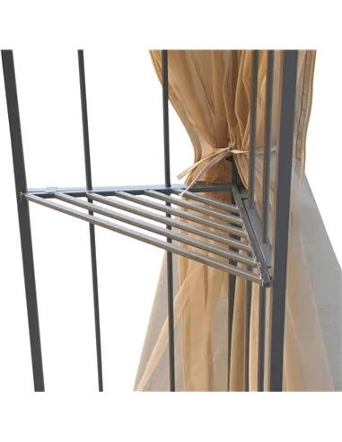 Outsunny 3(M)x3(M) Garden Gazebo Double Top Outdoor Canopy Patio Event Party Wedding Tent Backyard Sun Shade with Netting - Crea