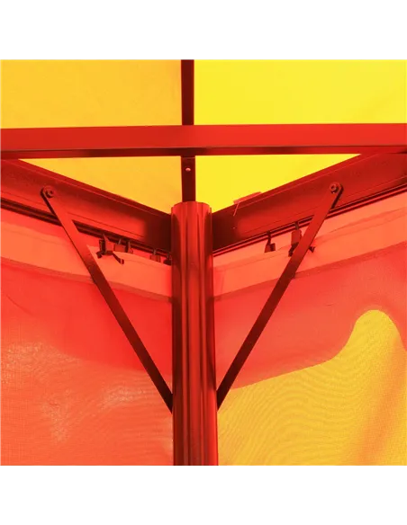 Outsunny 4 x 3 m Aluminum Garden Gazebo, Double Roof Outdoor Gazebo Canopy Shelter with Netting & Curtains for Garden, Lawn, Bac
