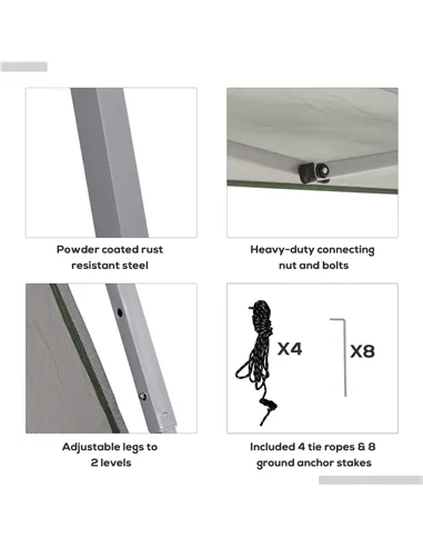 Outsunny Outdoor Garden Pop-up Gazebo Canopy Tent Sun Shade Event Shelter Folding with Adjustable Height, Mesh Screen Side Walls