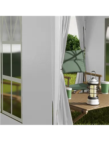 Outsunny 2 x 2 m Garden Pop Up Gazebo, Wedding Party Tent Marquee, Water Resistant Awning Canopy with Sidewalls, Windows, Carry 