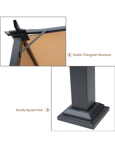 Outsunny Outdoor Retractable Pergola Garden Gazebo with Two Adjustable Side Canopy Overhead Sun Shade Backyard Canopy Cover, Ste