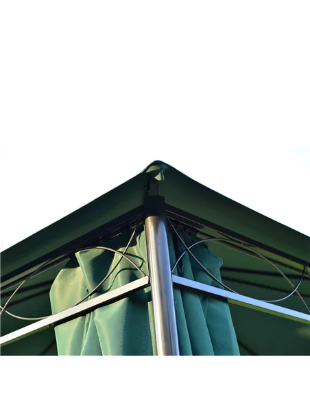 Outsunny 3(m) x 3(m) Metal Garden Gazebo Marquee Party Tent Patio Canopy Pavilion + Sidewalls - Green