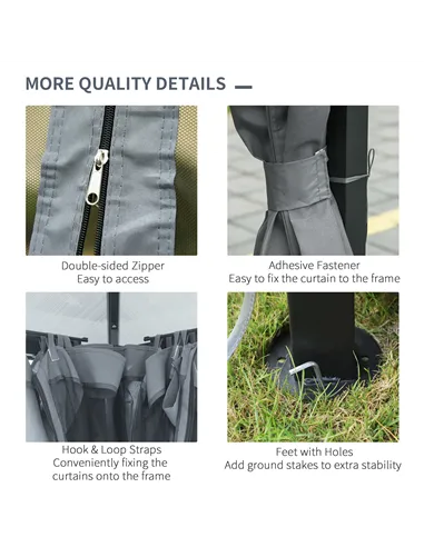 Outsunny 3 x 4m Hardtop Gazebo Canopy with Polycarbonate Roof, Aluminium Frame, Permanent Pavilion Garden Gazebo with Netting an