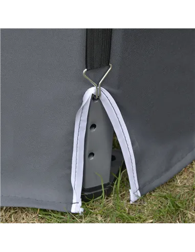 Outsunny 3.8m x 3.2m Pop Up Gazebo Hexagonal Canopy Tent Outdoor Sun Protection with 6 Mesh Sidewalls, Hand Bag, Grey