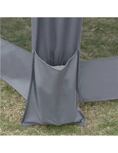 Outsunny 3.8m x 3.2m Pop Up Gazebo Hexagonal Canopy Tent Outdoor Sun Protection with 6 Mesh Sidewalls, Hand Bag, Grey