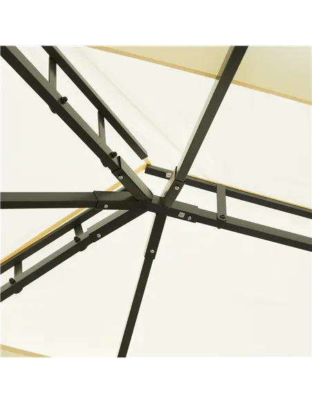 Outsunny 4 x 3 m Aluminum Garden Gazebo, Double Roof Outdoor Gazebo Canopy Shelter with Netting & Curtains for Garden, Lawn, Bac